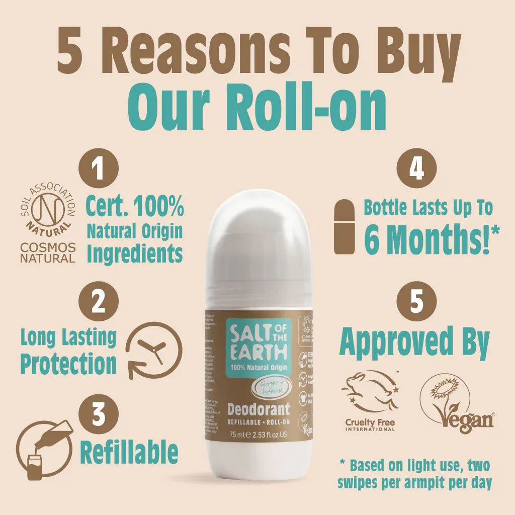 Salt of the Earth Ginger & Jasmine Natural Roll-On Deodorant