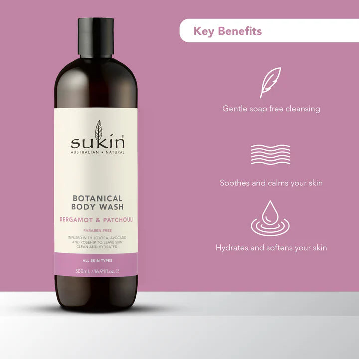 Sukin Botanical Body Wash Bergamot & Patchouli 500ml
