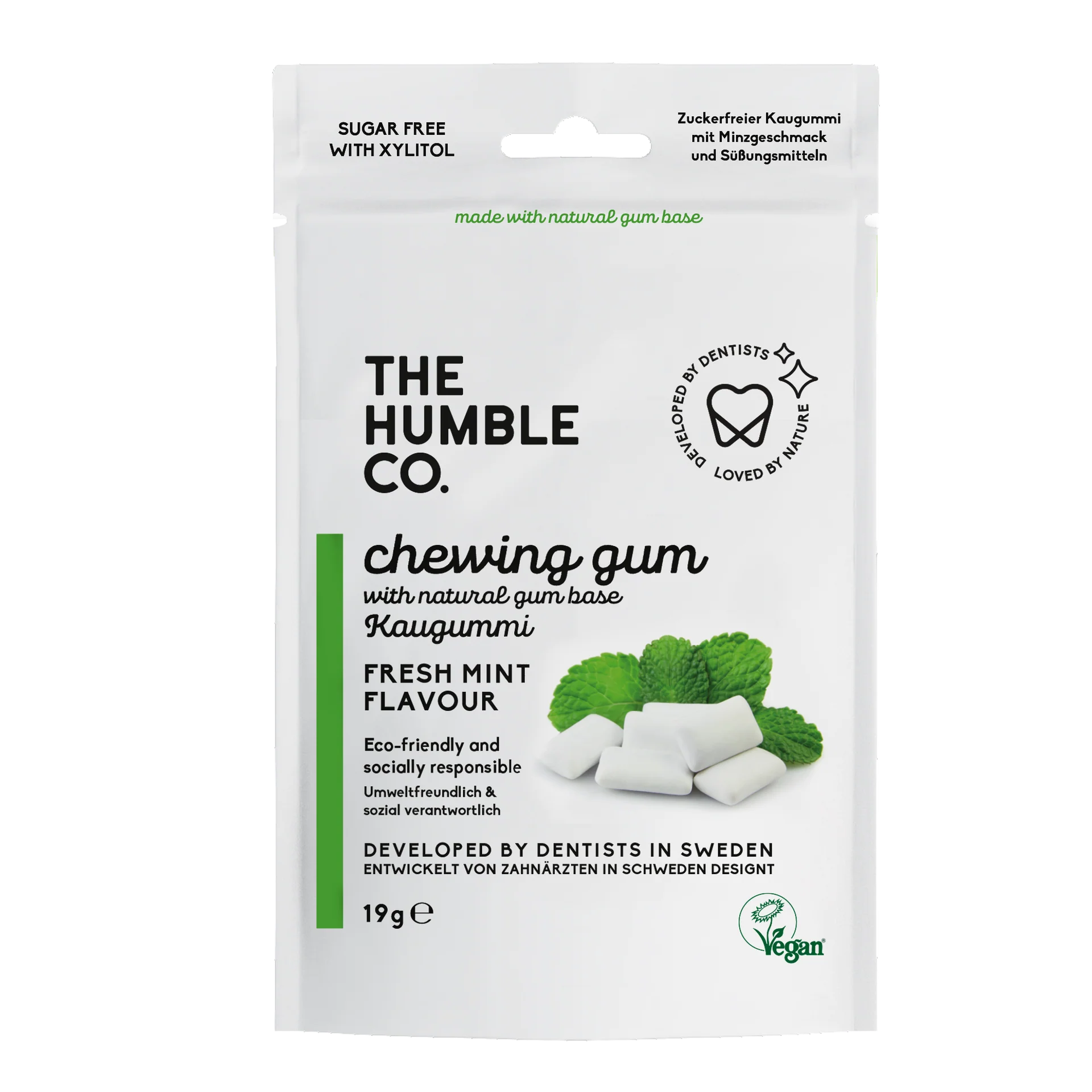 The Humble Co. Natural Fresh Mint Chewing Gum 19g