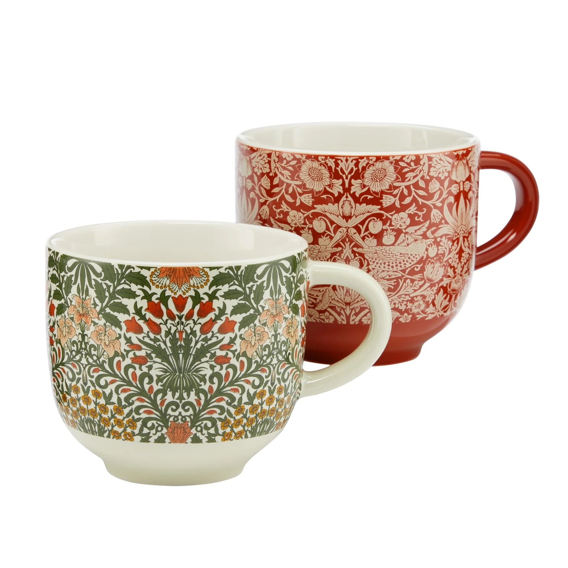 WILLIAM MORRIS Two Beautiful Assorted Fine China Mugs
