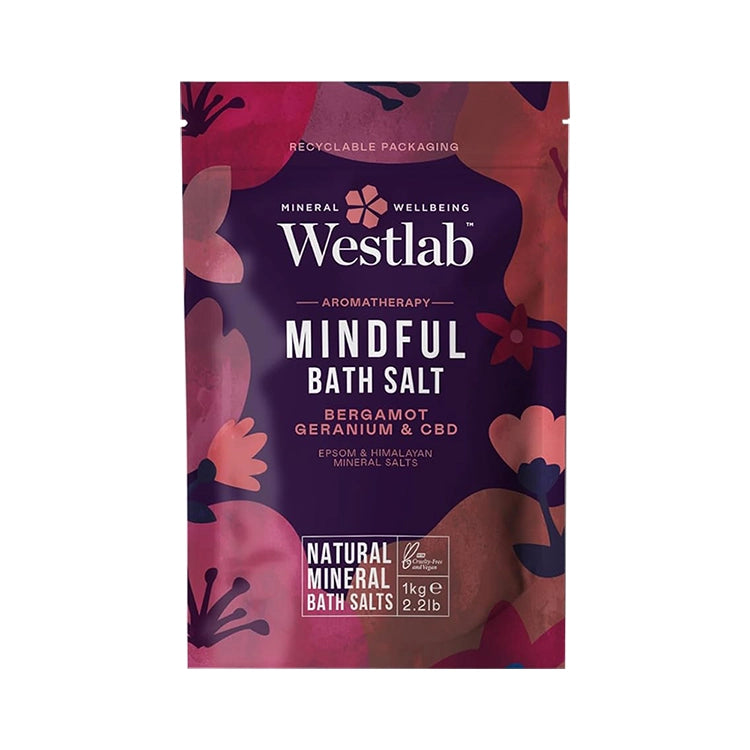 Westlab Mindful CBD, Bergamot & Geranium Epsom Bath Salt 1kg