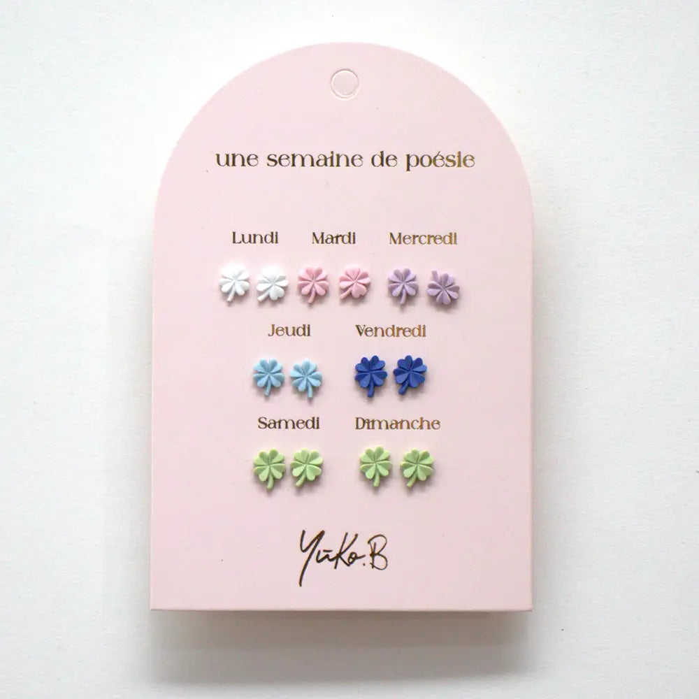 Yuko.B 7 pairs of nickel-free earrings - A week of Chance poetry