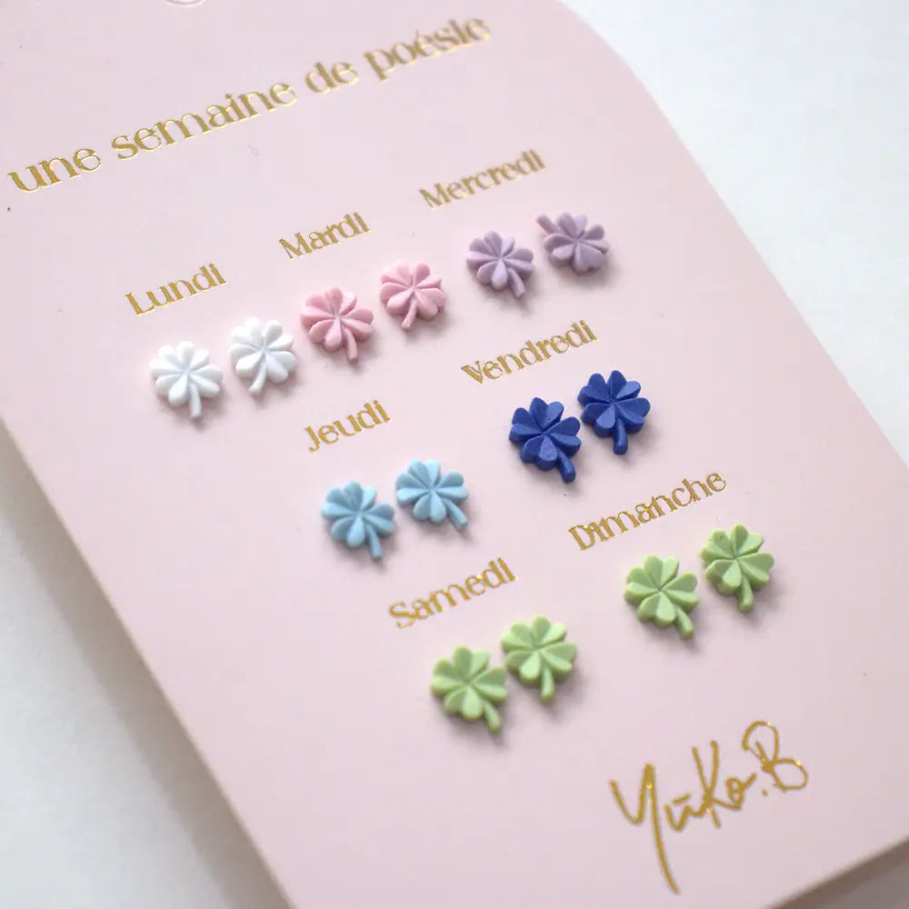Yuko.B 7 pairs of nickel-free earrings - A week of Chance poetry
