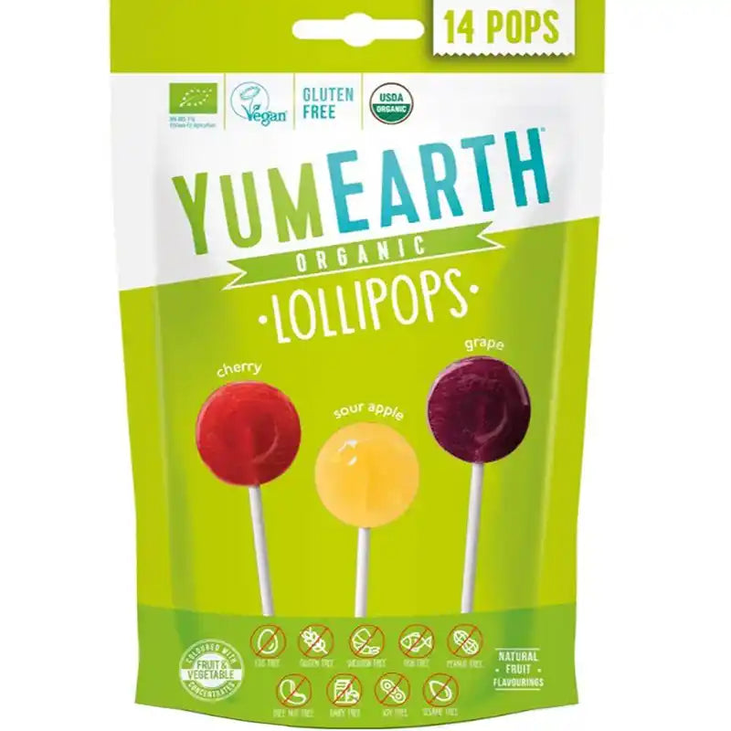 Yumearth Organic Sour Lollipops 14pcs Vegan