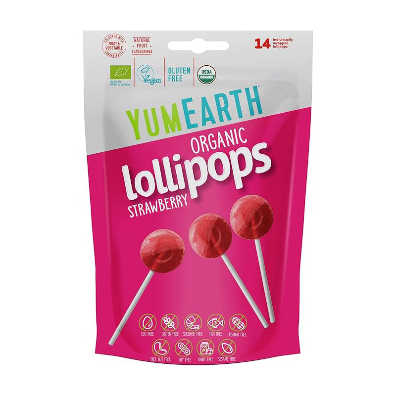 Yumearth Organic Strawberry Lollipops 14pcs